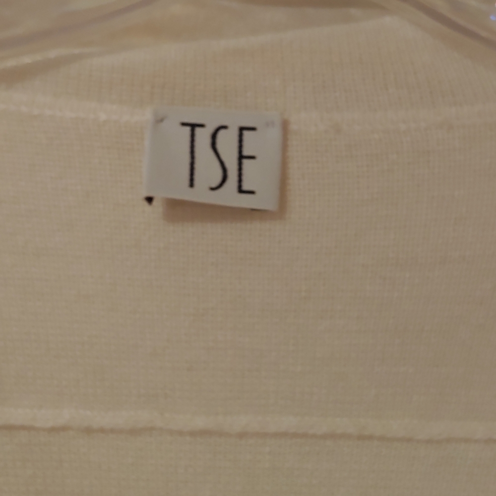 TSE ivory lightweight zip cardigan sz S - Picture 4 of 4